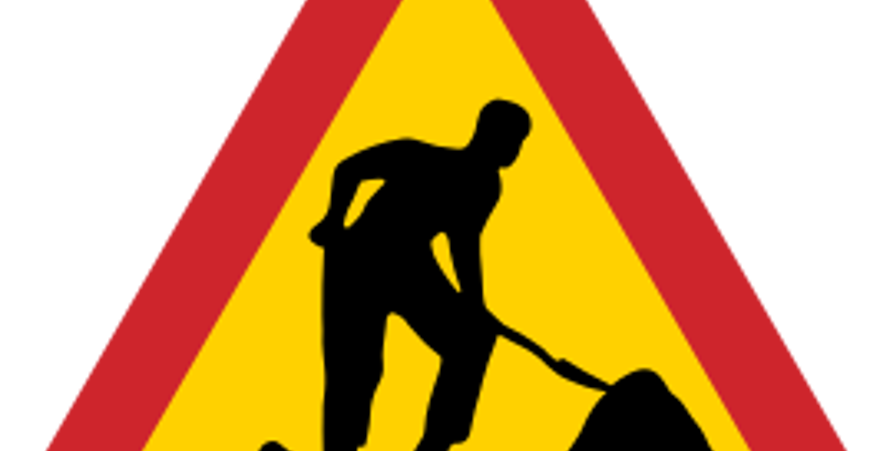 Trafikskylt för vägarbete