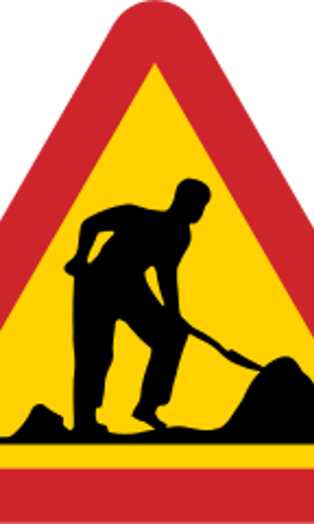 Trafikskylt för vägarbete